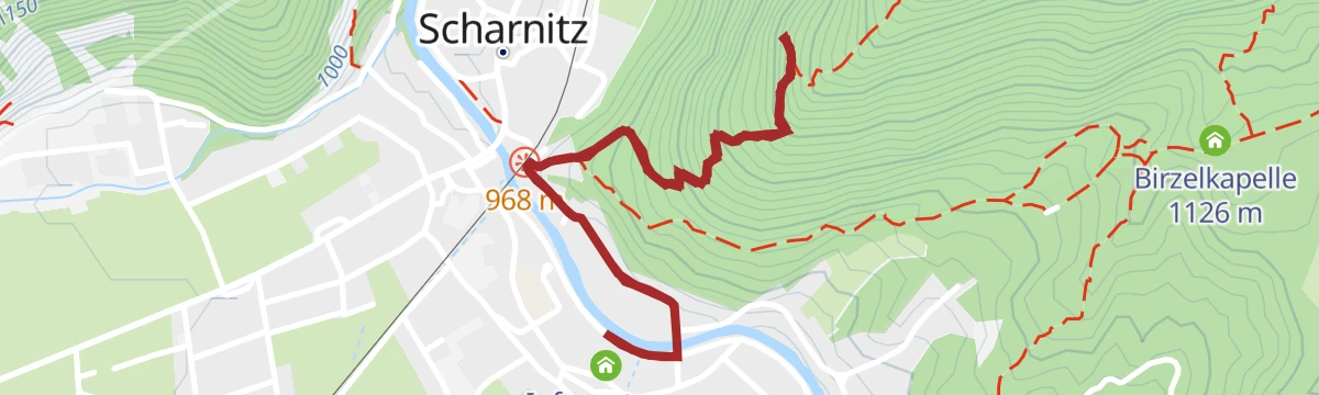 Route map: Wanderung zum Aussichtspunkt Adlerkanzel